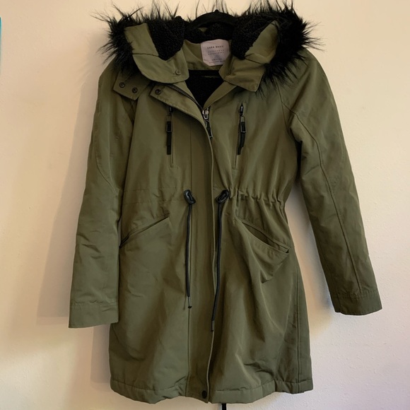 Zara Olive Green Small Parka - Picture 1 of 8